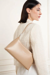 Lancaster- Sac Rectangle- Suave Ace- Beige Foncé-Refente de cuir de vachette lisse