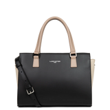Lancaster -Sac à Main- Smooth - Noir / Nude clair-Refente de cuir de vachette lisse