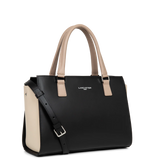 Lancaster -Sac à Main- Smooth - Noir / Nude clair-Refente de cuir de vachette lisse