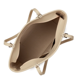 Lancaster Sac Cabas Épaule Beige – Cuir de Vachette Lisse -Smooth