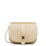 Lancaster- Sac Besace- Top Double- Champagne-in-Nude-Cuir de vachette grainé
