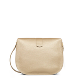 Lancaster- Sac Besace- Top Double- Champagne-in-Nude-Cuir de vachette grainé