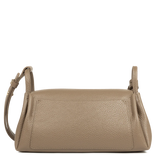 Lancaster – Sac trotteur -Accordéon Double- Couleur Taupe & Or-Cuir de vachette grainé