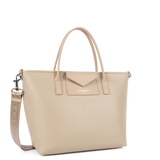 Lancaster – Sac cabas- Maya Double KBA- Beige foncé-cuir vegan