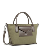 Lancaster- Mini Sac Cabas- Canvas KBA- Kaki- Coton