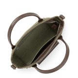 Lancaster – Mini sac cabas- Canvas KBA- Pois - Ecru-Coton garni de cuir de vachette
