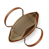 Lancaster – Sac cabas épaule-Canvas KBA- Beige – Cognac-Coton garni de cuir de vachette