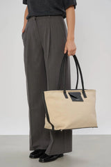 Lancaster – Sac cabas épaule- Canvas KBA-Beige / Noir