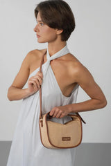 Lancaster – Petit sac besace- Mini Osier- Cognac-Osier