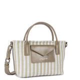 Lancaster – Mini Sac Cabas-KBA Marinère Osier- Beige