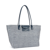 Lancaster – Sac cabas épaule- KBA Marinière Osier- Bleu