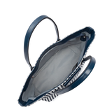 Lancaster – Sac cabas épaule- KBA Marinière Osier- Bleu