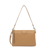 Lancaster- Grande Pochette- Dune- Camel-Cuir de vachette grainé