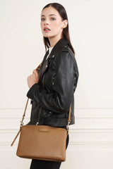 Lancaster- Grande Pochette- Dune- Camel-Cuir de vachette grainé