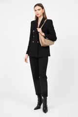 Lancaster- Sac Hobo- Dune-Beige Foncé-Cuir de vachette grainé