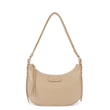 Lancaster- Sac Hobo- Dune-Beige Foncé-Cuir de vachette grainé