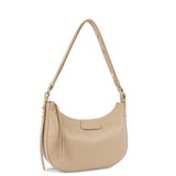 Lancaster- Sac Hobo- Dune-Beige Foncé-Cuir de vachette grainé