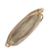 Lancaster- Sac Hobo- Dune-Beige Foncé-Cuir de vachette grainé