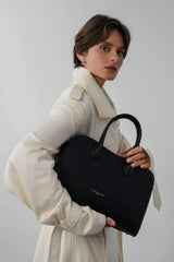 Lancaster – Sac à main- Donna Hopper- Noir-Cuir de vachette lisse