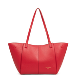 Lancaster – Grand Sac Cabas Épaule- Sierra Haus- Rouge-Refente de cuir de vachette grainé