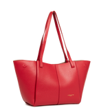 Lancaster – Grand Sac Cabas Épaule- Sierra Haus- Rouge-Refente de cuir de vachette grainé