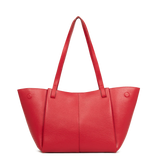 Lancaster – Grand Sac Cabas Épaule- Sierra Haus- Rouge-Refente de cuir de vachette grainé