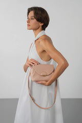 Lancaster – Petit sac trotteur- Milano Pia- Nude-Cuir de vachette grainé