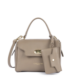 Lancaster – Petit Sac à Main- Mademoiselle Grace- Sable Foncé-Cuir de vachette pleine fleur