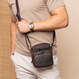 The Chesterfield Brand Sac Bandoulière en Cuir Marron Bremen Cuir ciré