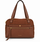 Mac Alyster - Grand sac porté main- CANELLE- Daim Cognac