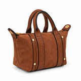 Mac Alyster- Petit sac porté main-Abrielle daim- Marron