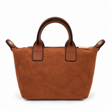 Mac Alyster- Petit sac porté main-Abrielle daim- Marron