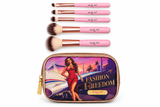 Nicole Lee-Coffret cadeau- 5 pinceaux de maquillage avec trousse zippée-Travel in Fashion