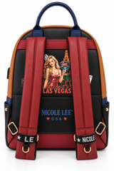 Face : Sac à dos Nicole Lee Las Vegas format A4 à strass, vue de face
Porté : Femme portant le sac à dos Nicole Lee Las Vegas avec port USB
USB : Port USB de recharge du sac à dos Nicole Lee
Intérieur : Emplacement ordinateur et compartiments du sac à dos Nicole Lee