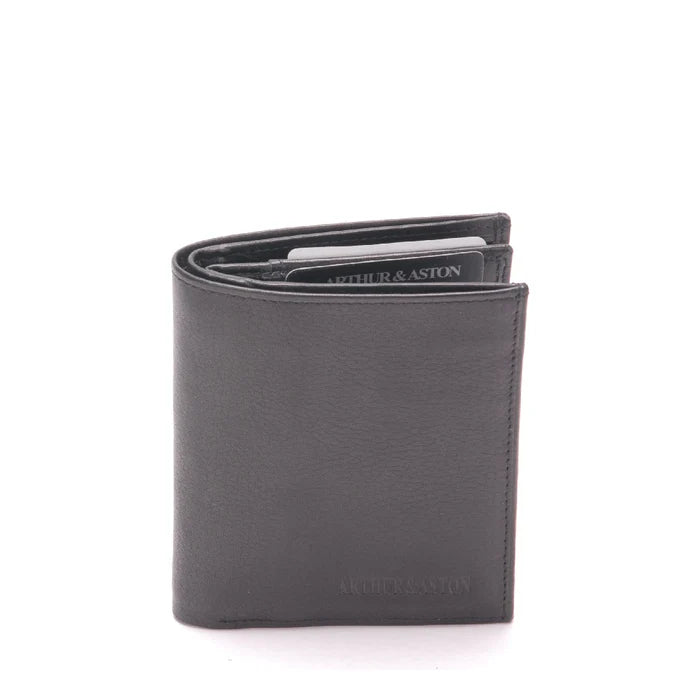 ARTHUR ET ASTON PORTEFEUILLE PABLO CUIR PLONGE NOIR 1589-127