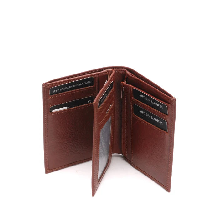 ARTHUR ET ASTON PORTEFEUILLE PABLO CUIR PLONGE NOIR 1589-127