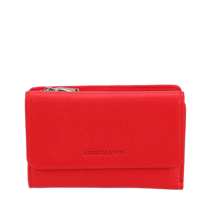 ARTHUR ET ASTON PORTEFEUILLE  COMPACT CUIR ANGE ROUGE 2528-239