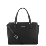 Lancaster – Sac à main-Smooth- Noir-refente de cuir de vachette lisse