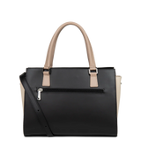 Lancaster -Sac à Main- Smooth - Noir / Nude clair-Refente de cuir de vachette lisse