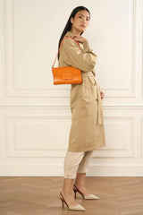Lancaster – Sac trotteur- Paris PAD- Orange- Cuir de vachette lisse