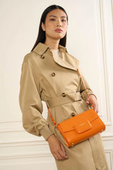 Lancaster – Sac trotteur- Paris PAD- Orange- Cuir de vachette lisse