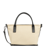 Lancaster – Mini sac cabas- Canvas KBA- Beige & Noir-Coton garni de cuir de vachette