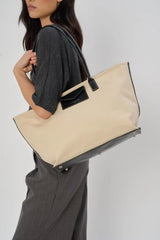 Lancaster – Sac cabas épaule- Canvas KBA-Beige / Noir