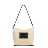 Lancaster – Sac seau-Canvas KBA- Beige – Noir-Coton garni de cuir de vachette