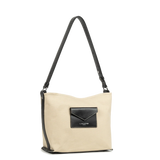 Lancaster – Sac seau-Canvas KBA- Beige – Noir-Coton garni de cuir de vachette