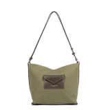 Lancaster – Sac seau- Canvas KBA- Kaki-Coton garni de cuir de vachette