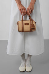Lancaster – Sac polochon- Mini Osier-Cognac-osier