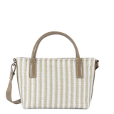 Lancaster – Mini Sac Cabas-KBA Marinère Osier- Beige