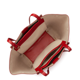 Lancaster – Grand Sac Cabas Épaule- Sierra Haus- Rouge-Refente de cuir de vachette grainé