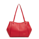 Lancaster – Grand Sac Cabas Épaule- Sierra Haus- Rouge-Refente de cuir de vachette grainé